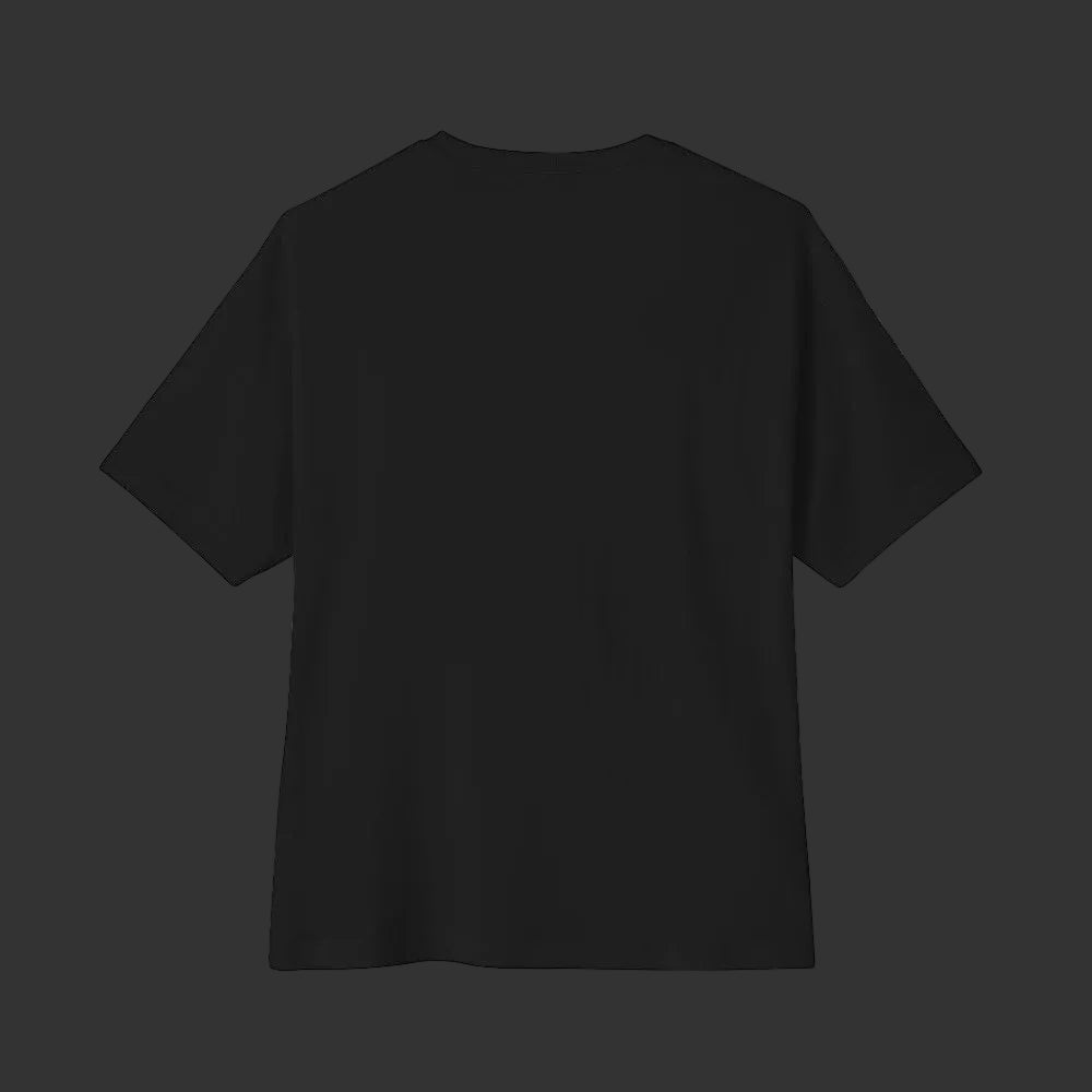 Rückansicht des schwarzen Jester Oversized T-Shirts von HEXJESTER