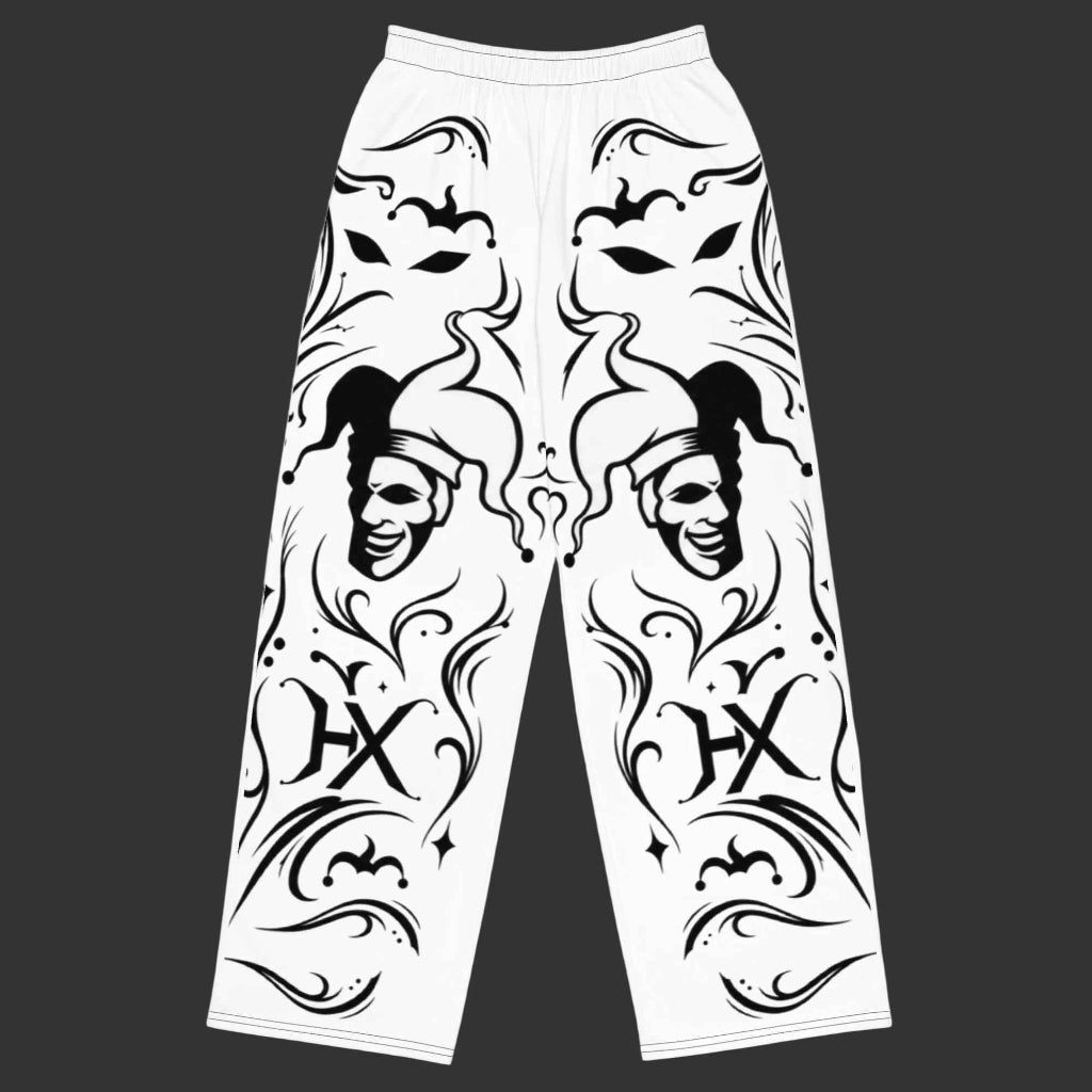 The Five Signs Wide-Leg Hose Weiß – All-Over-Print, Unisex | HexJester